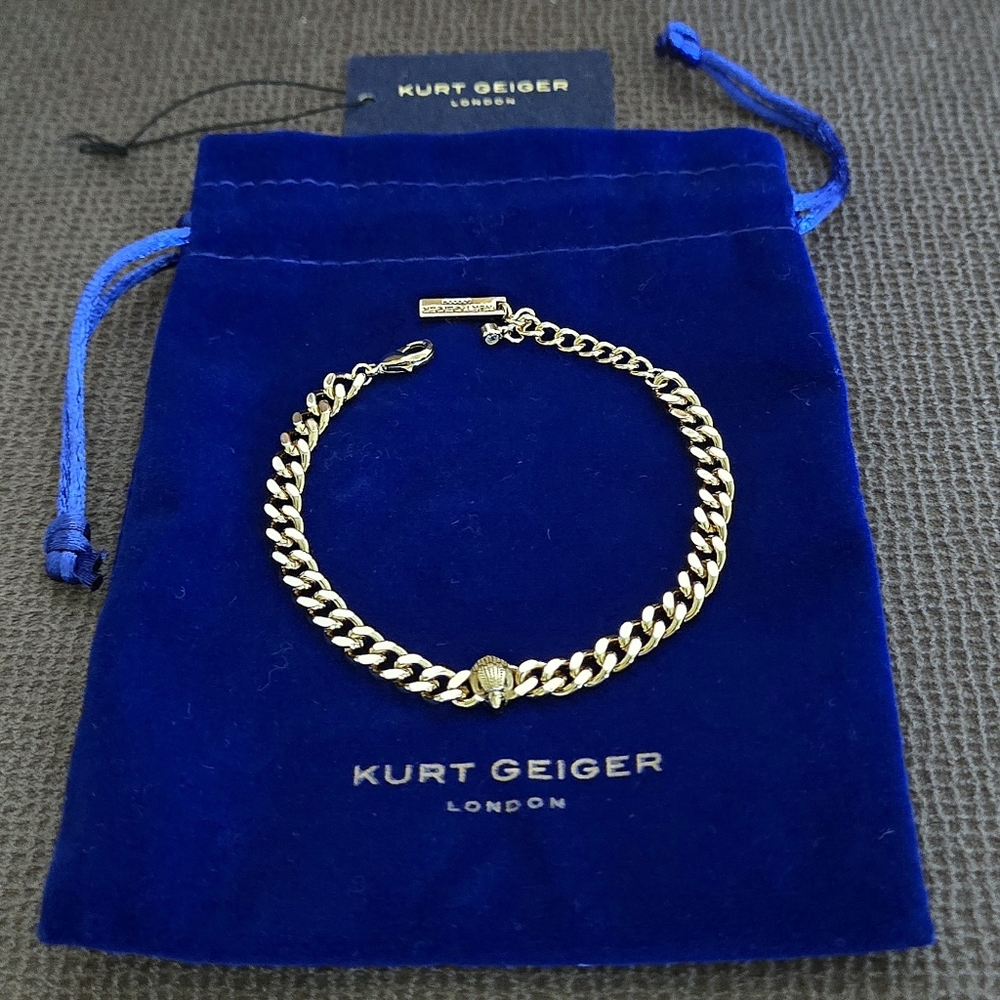 Kurt Geiger Gold Chain Bracelet with Pavé Animal Head Accent - Picture 11 of 16
